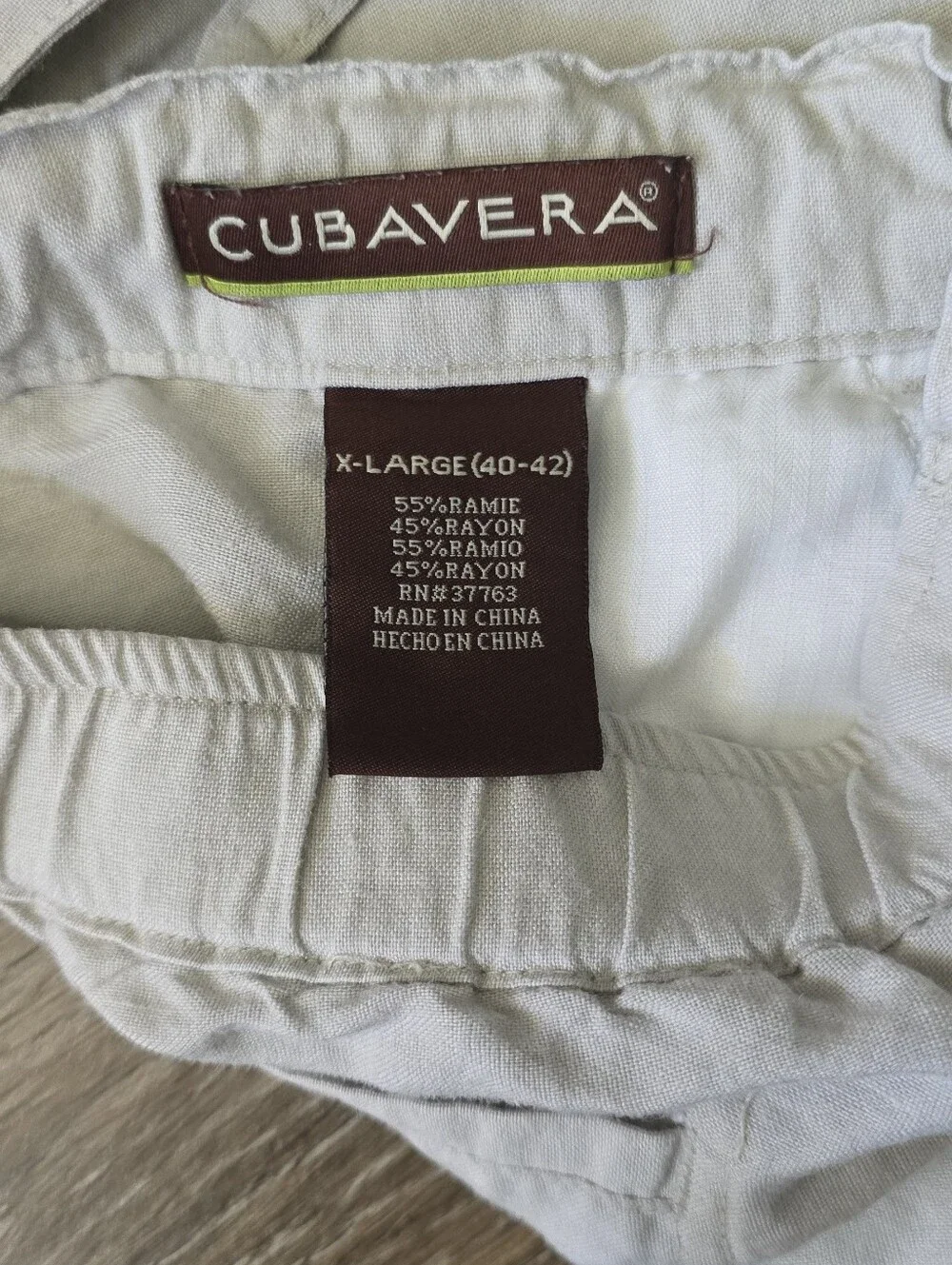 Men's Casual Drawstring Pants - Cream Cubavera XL